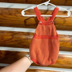 Cat & Jack Vibrant Orange Knit Overalls